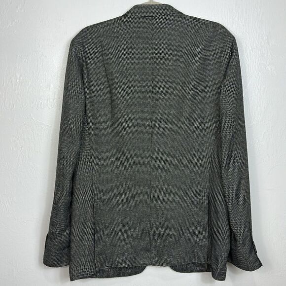 Hugo Boss Slim-Fit Blazer Jacket In Micro-Patterned Wool And Linen Size 44R - Picture 5 of 15